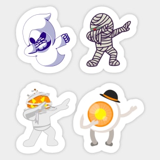 Dabbing Halloween Boys Skeleton Zombie Scary Pumpkin Mummy Sticker